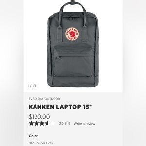 FJALL RAVEN KÅNKEN LAPTOP 15" / GREY